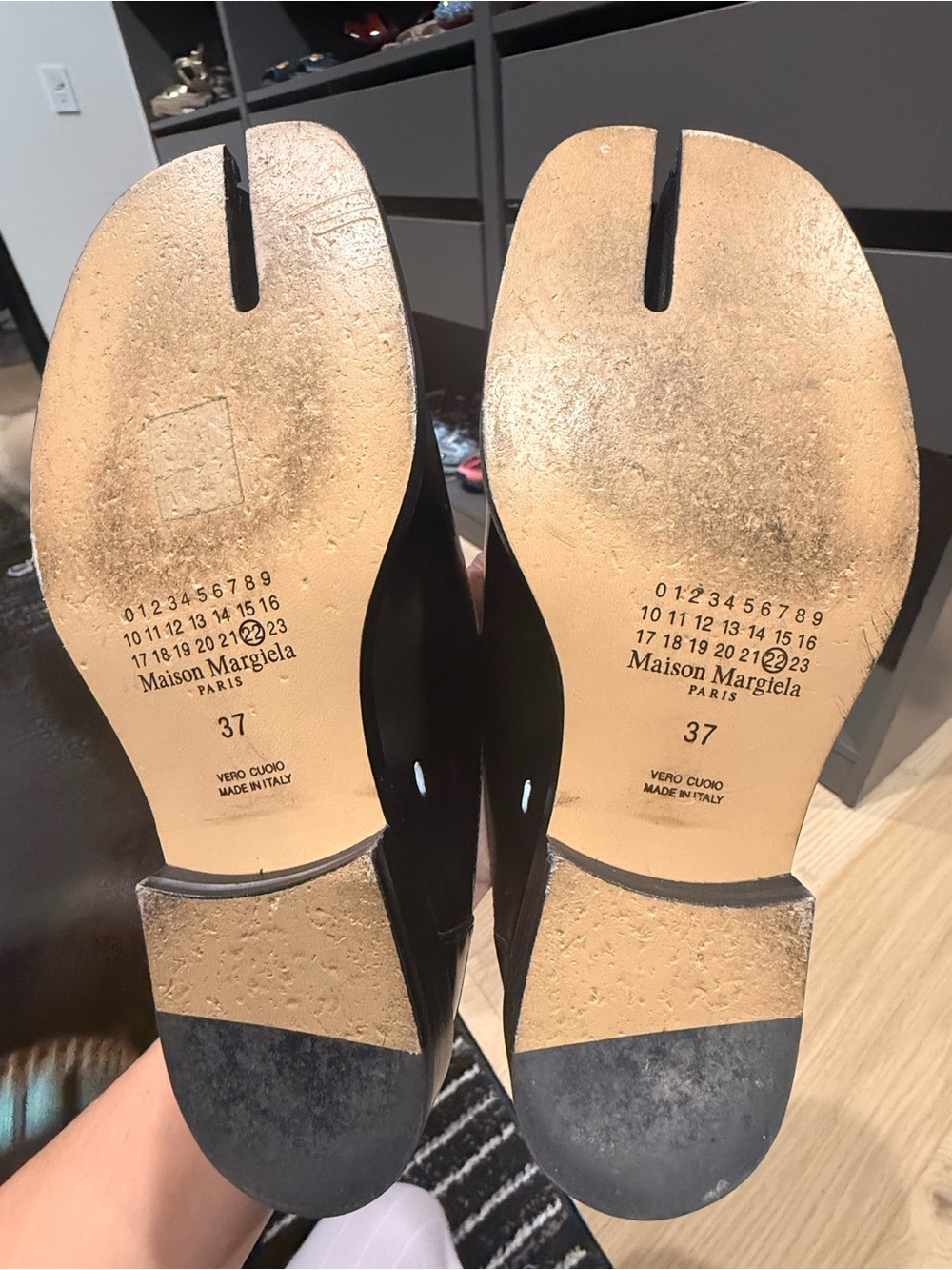Maison Margiela Black Leather Tabi Mary Jane Mules - Picture 12 of 13